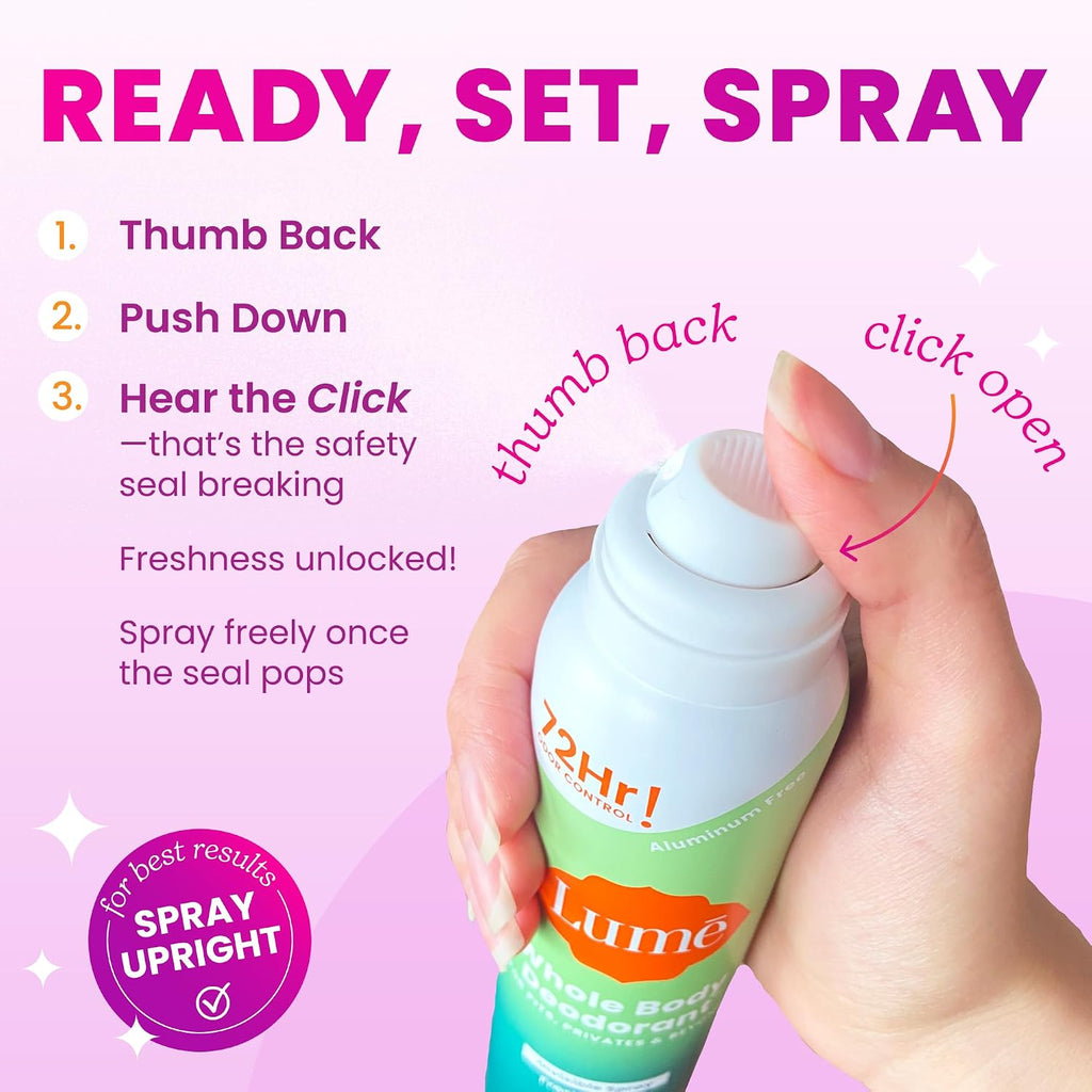 Lume Invisible Body Deodorant Spray – Whole Body Deodorant – 3.6 oz (Fresh Citrus)